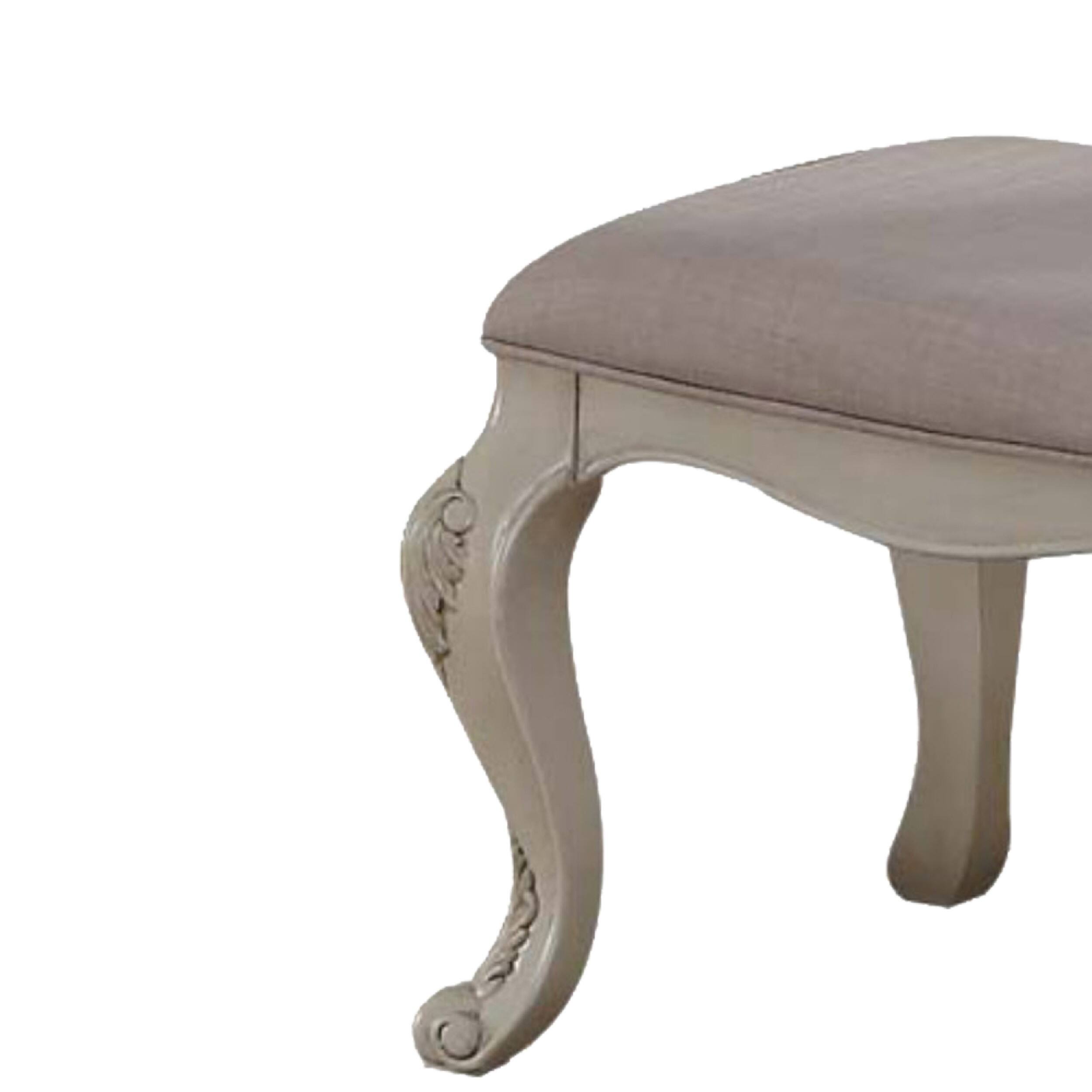 Alt View 2. Manhattan Lane - 26 Inch Wide Upholstered Dining Side Chair, Set of 2 - White and Beige.