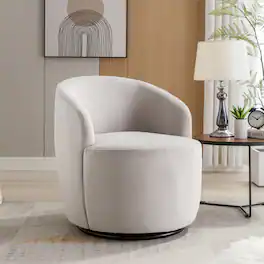 GOODSILO - Contemporary Velvet Swivel Accent Armchair with Ergonomic Design and 360-Degree Rotation - Gray
