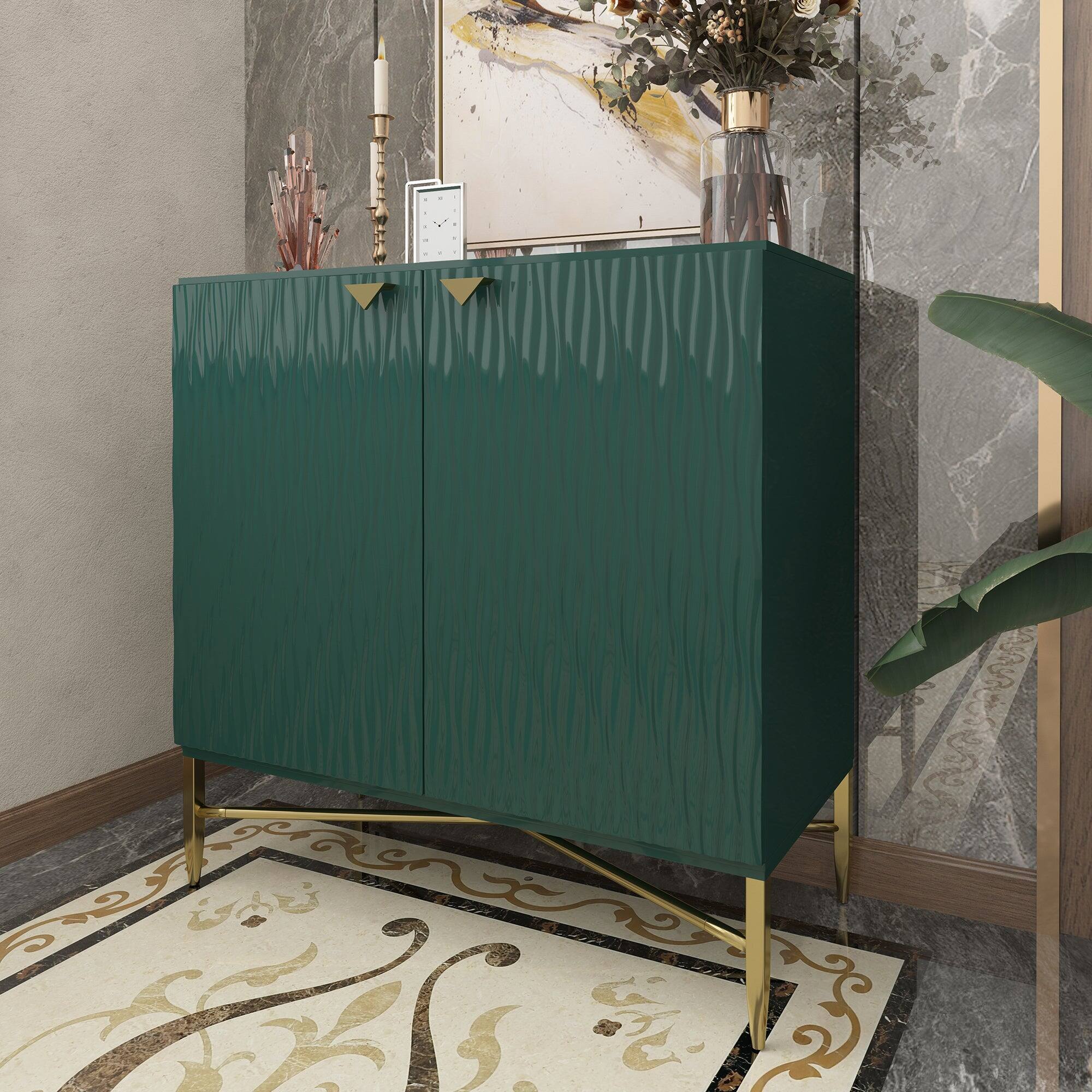 Alt View 3. Boyel Living - 2 Door Locker Accent Cabinet - Green.