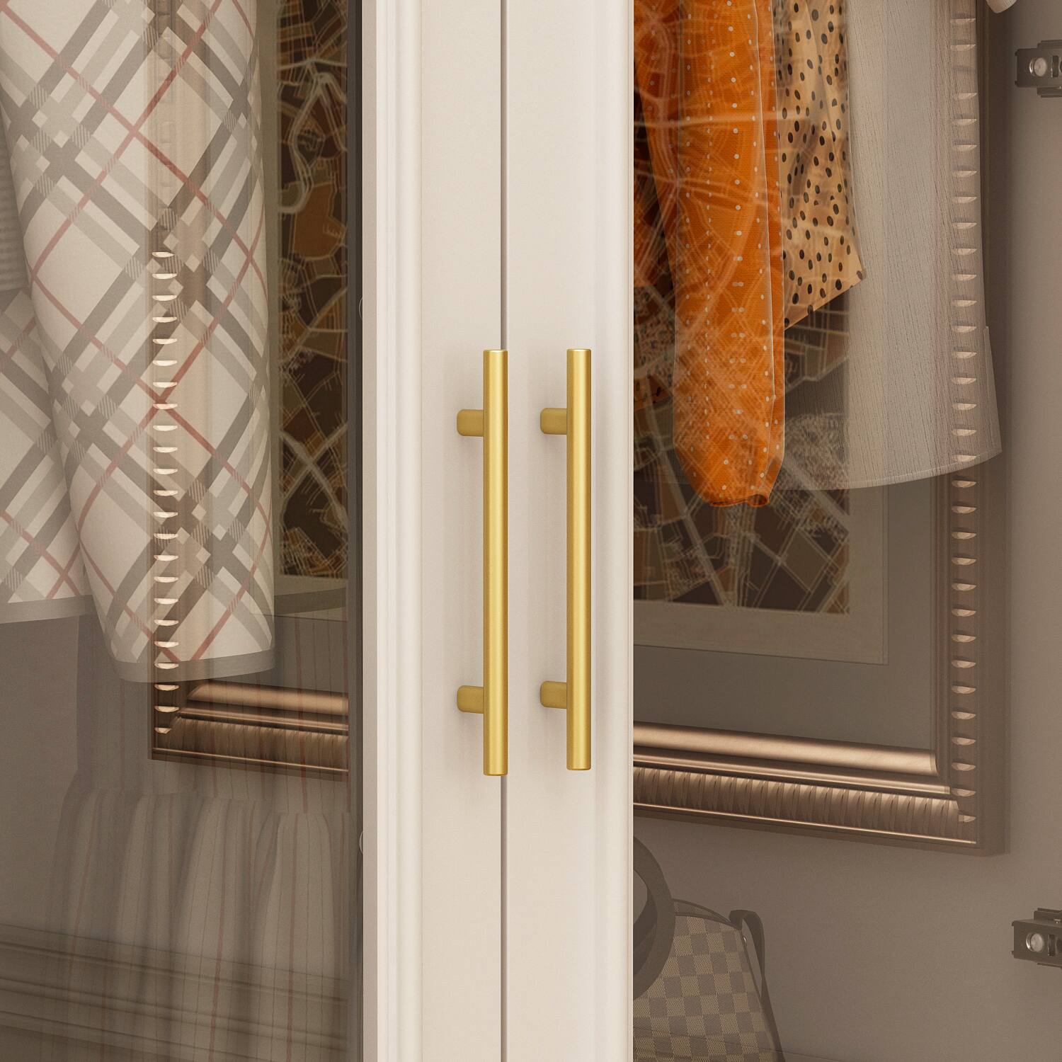 Alt View 1. FUFU & GAGA - FUFU&GAGA  Wardrobe with Tempered Glass & Anti - Tip Design - White.