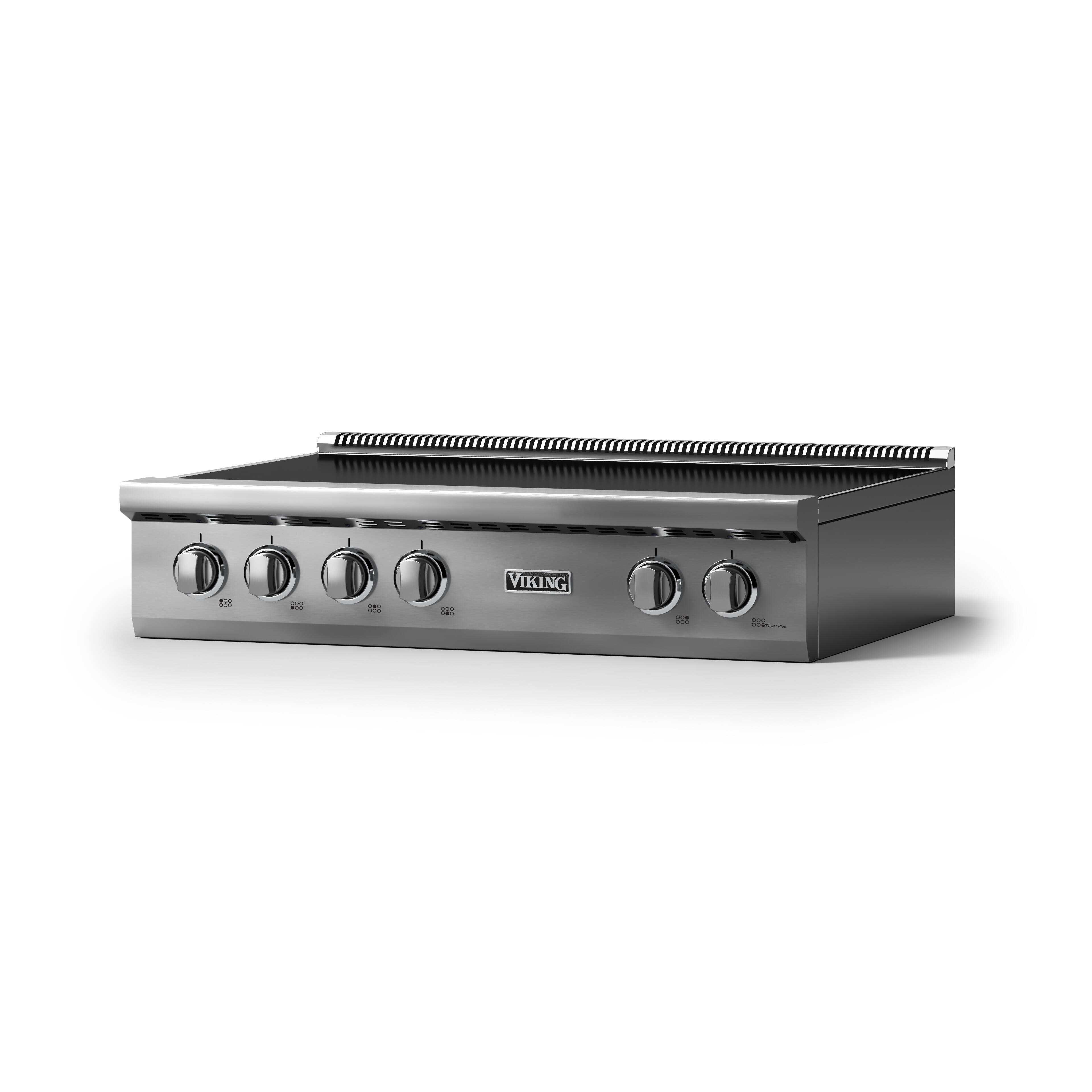 Angle. Viking - 36 in. Wide 6 Element Electric Induction Rangetop - Stainless Steel - Stainless Steel.