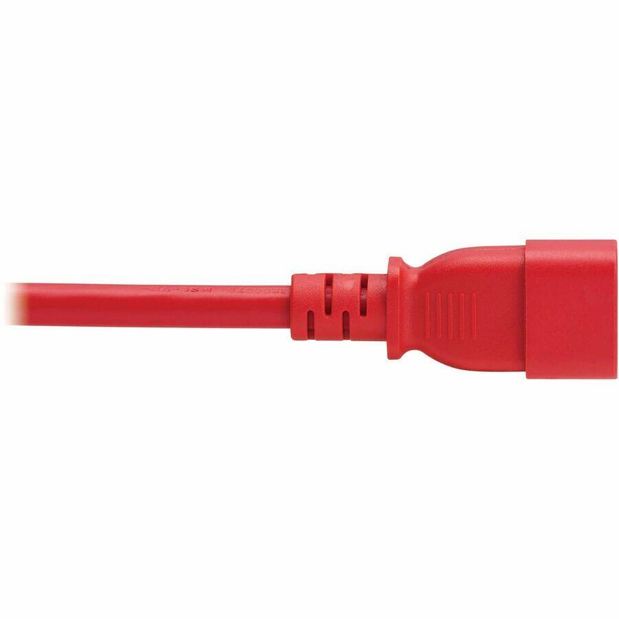 Alt View 5. Tripp Lite - Eaton Tripp Lite Series Power Cord, C14 to C21 - Heavy-Duty, 15A, 250V, 14 AWG, 5 ft. (1.5 m), Red - For Computer - Red.