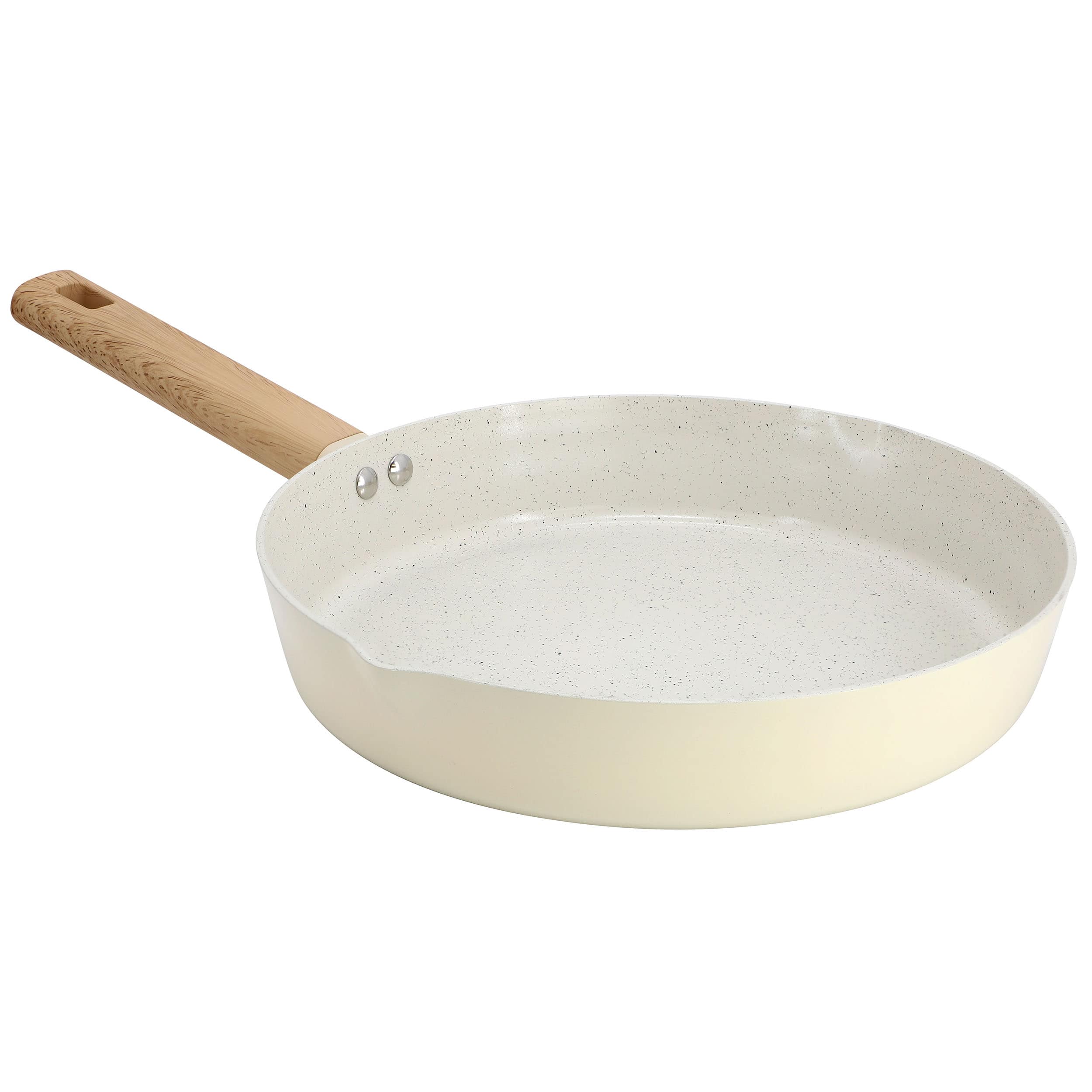 Front. Gibson - Gibson Home Marbleton Ceramic Nonstick Alumium 11 Inch Frying Pan in Cream - Cream.