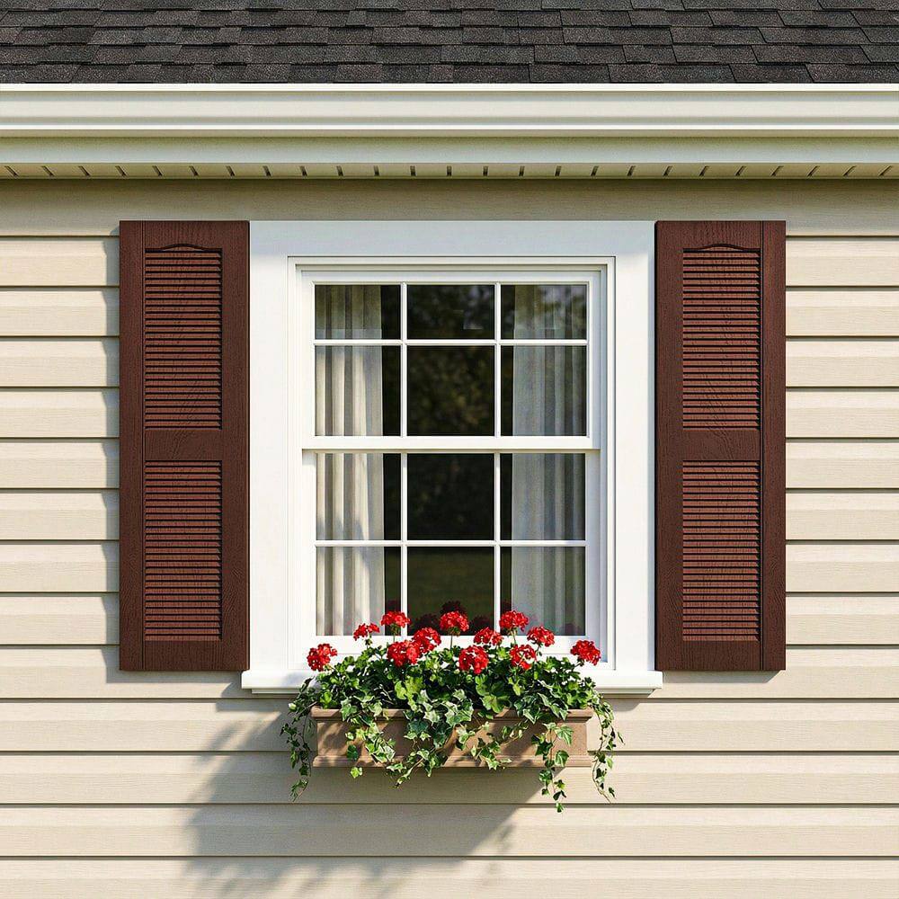 Alt View 6. Kadyn - Decorative Faux Shutters, Sturdy, Hassle-Free Design for Indoor & Outdoor Use, 14"x39", Red - Red.