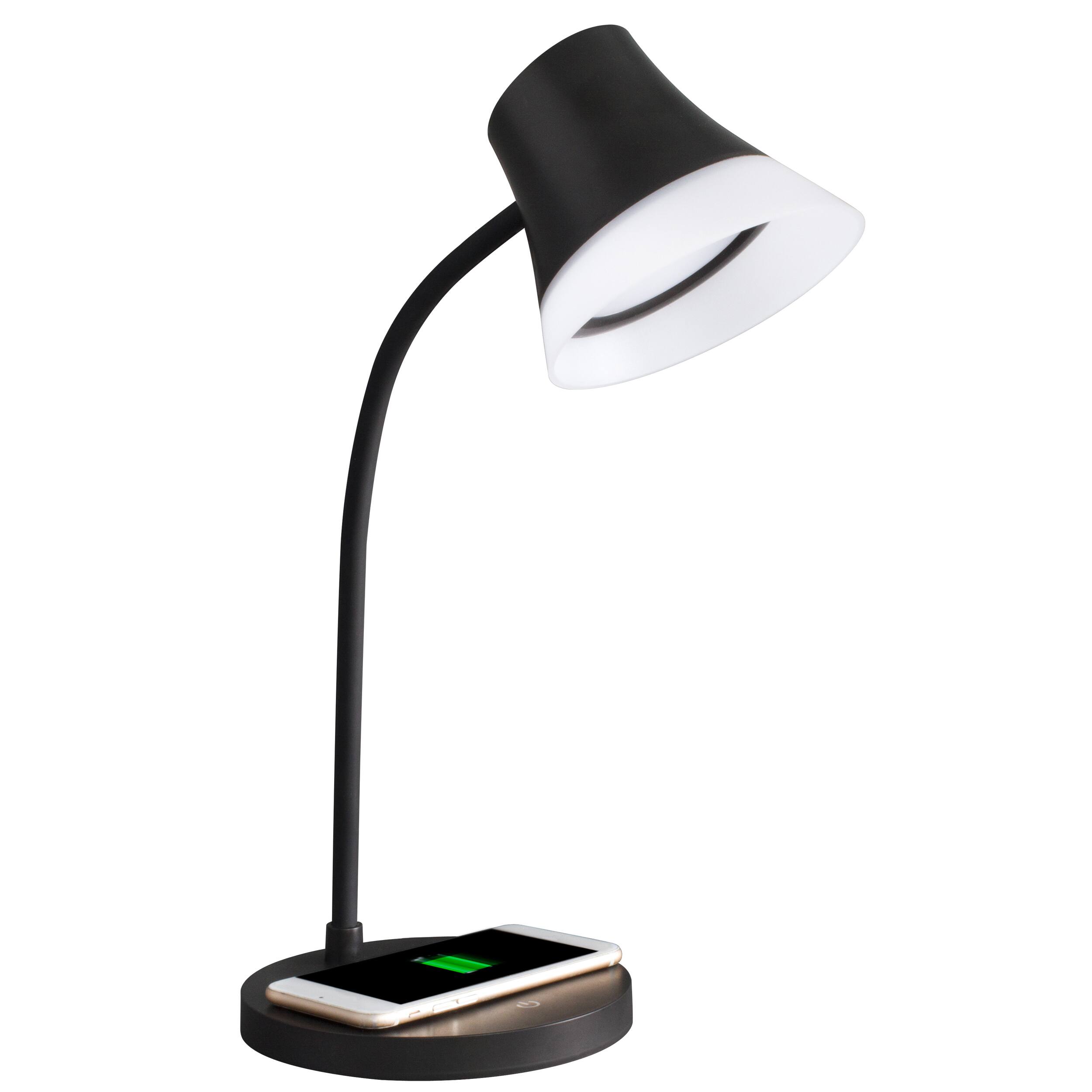 Alt View 25. OttLite - Shine LED Desk Lamp with Wireless Charging - Brown.