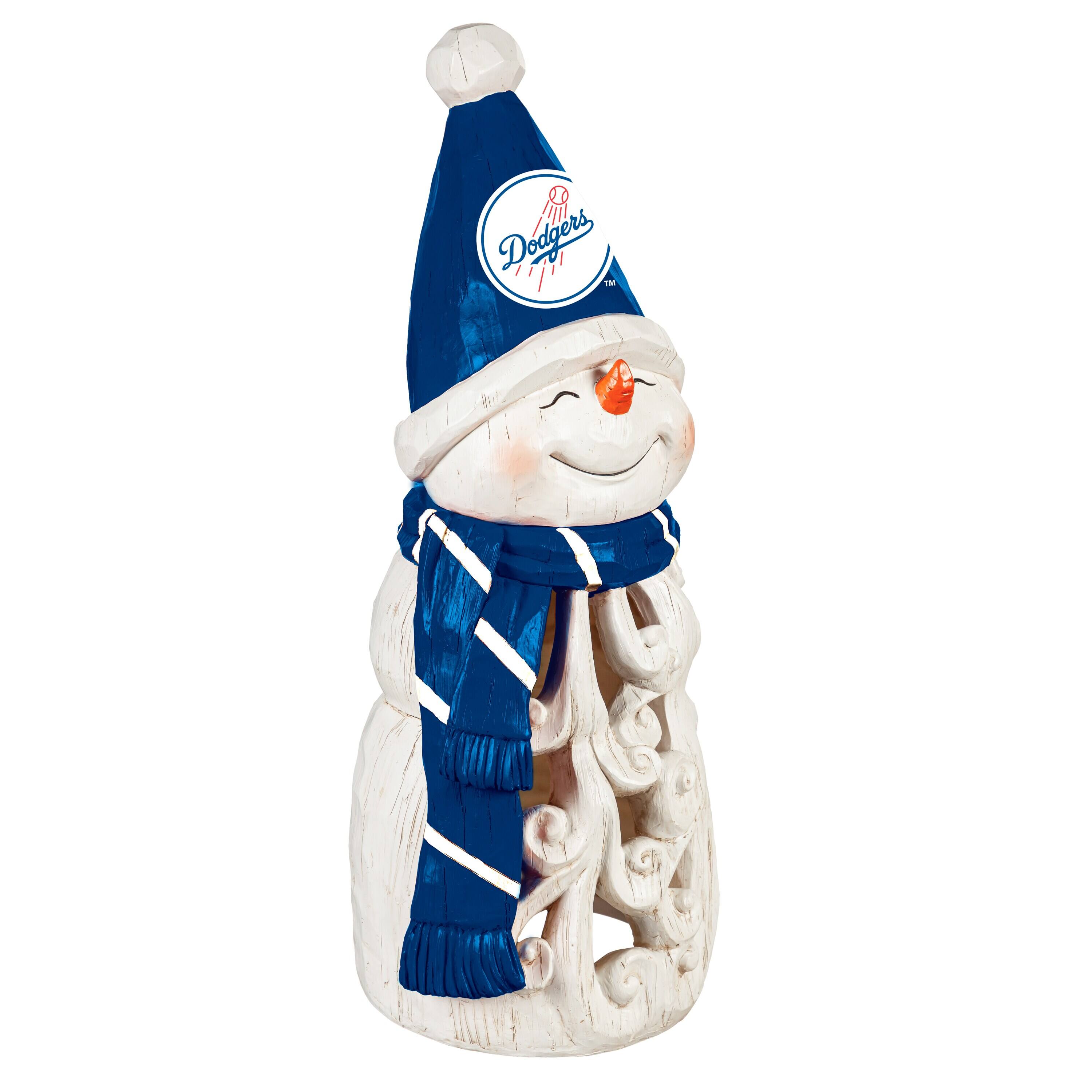 Front. Evergreen Enterprises - Los Angeles Dodgers 26" LED Snowman Garden Statue - White.