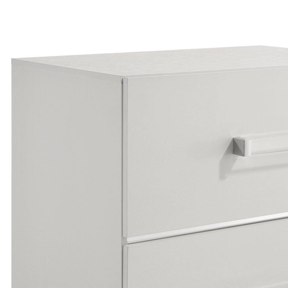Alt View 5. New Classic Furniture - Europa Wood 2 Nightstand with Panels - White.