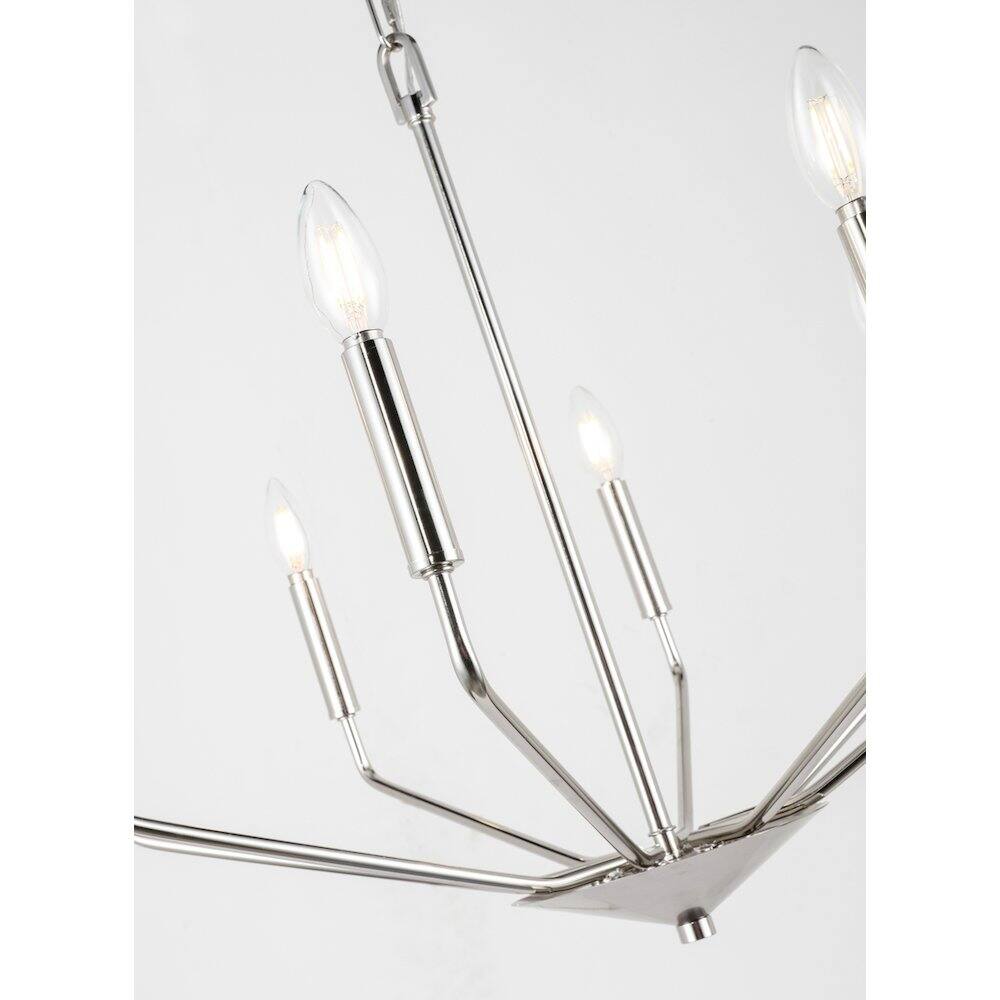 Back. Living District - Enzo 8 Light Chrome Pendant - Chrome.
