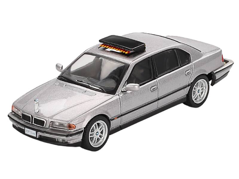 Alt View 3. True Scale Miniatures - BMW 750IL Gray Metallic 007 James Bond "Tomorrow Never Dies" (1997) Movie Limited Edition 1/64 Model Car by Mini GT.