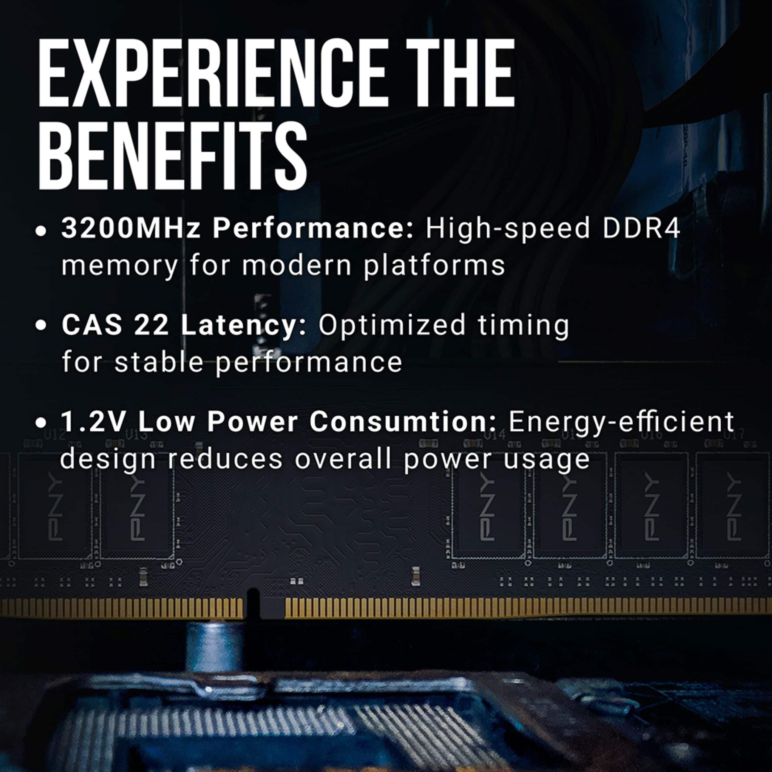 PNY Performance 16GB (1x16GB) DDR4 RAM 3200MHz (PC4 25600) CL22