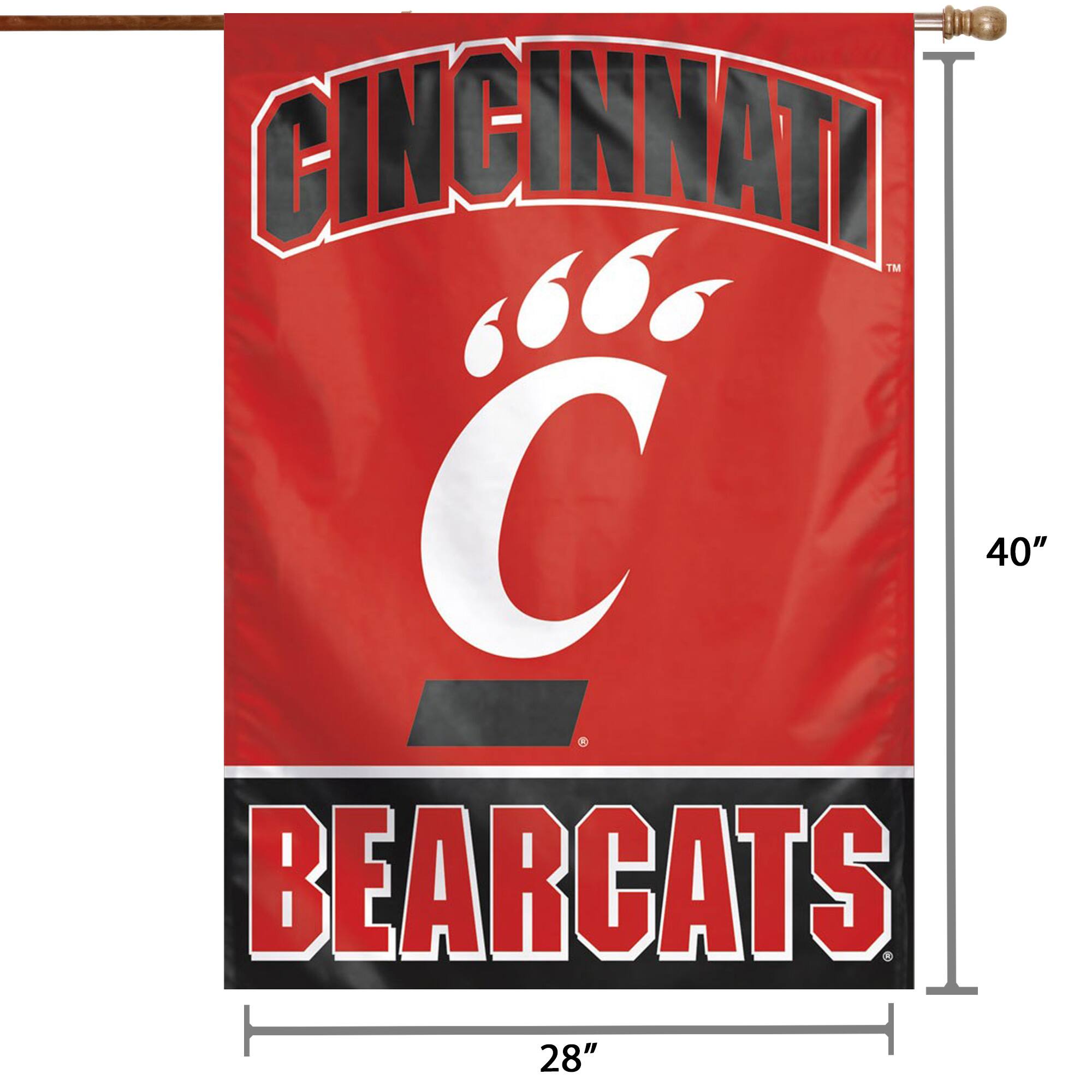 CINCINNATI BEARCATS  
40" x 28"