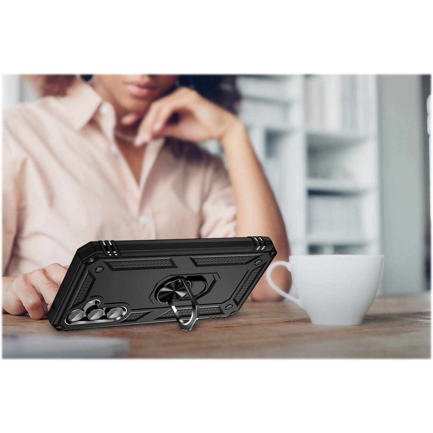 Alt View 14. SaharaCase - Military Kickstand Series with Belt Clip Case for Samsung Galaxy A54 5G - Black.