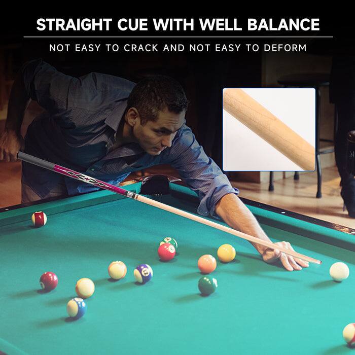 STRAIGHT CUE WITH WELL BALANCE, NOT EASY TO CRACK AND NOT EASY TO DEFORM.