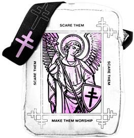 PopMarket - President - Rocksax - President - Angel Logo - Crossbody Bag with Stash Pockets (White) - Multicolor