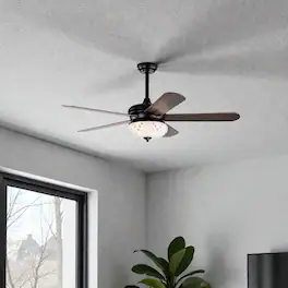 BreeBe - 52-Inch Remote-Operated Ceiling Fan for Easy Control - Walnut