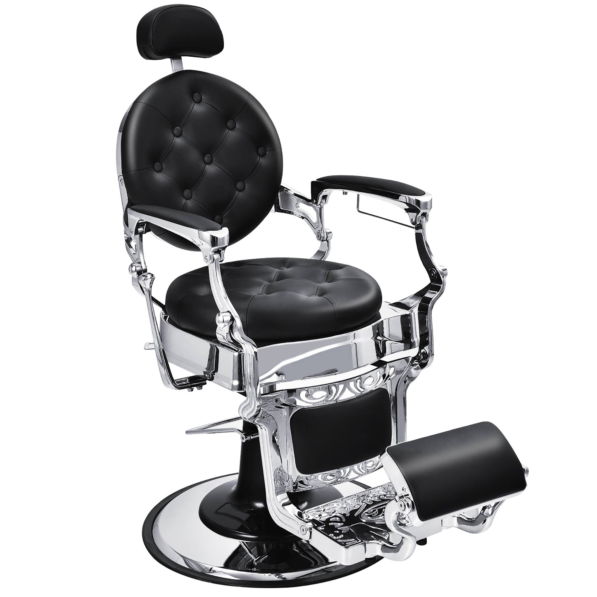 Costway - Barber Chair Salon Chair Hydraulic Recline Beauty Spa Styling Equipment - Black
