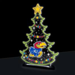 Evergreen Enterprises - Kansas Jayhawks 10" LED Tabletop Christmas Tree Desklite Sign - Green