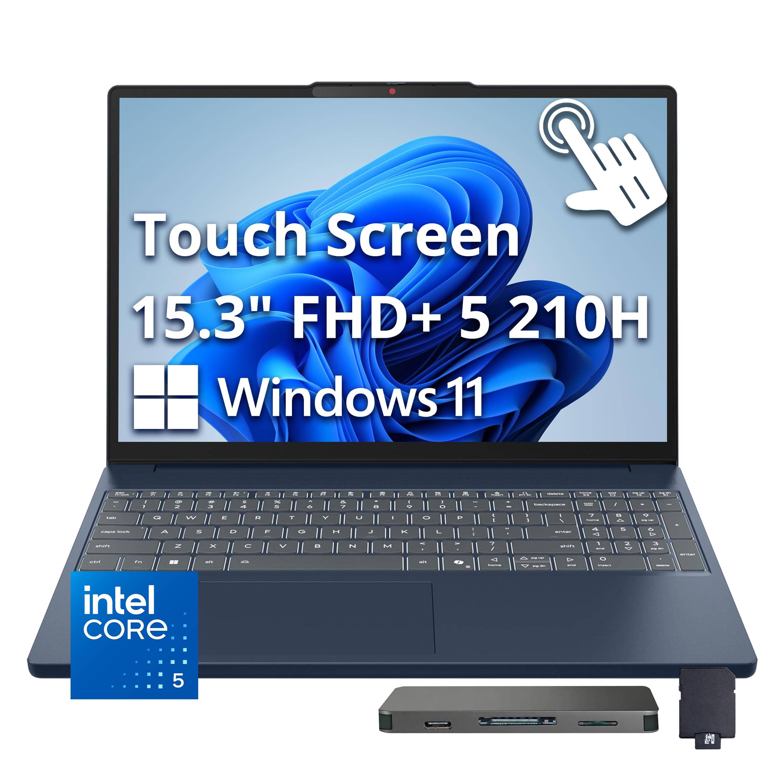 Photos - Software Lenovo  IdeaPad Slim 3i 15.3" WUXGA Touch Laptop,Intel Core 5 210H,16GB RAM,1TB SSD+160GB Dock Set,Backlit,Win 11 - Blue 83 