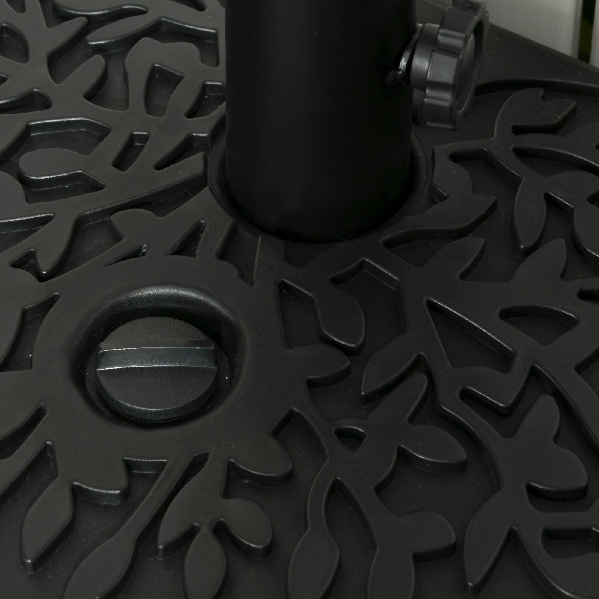 Alt View 4. Outsunny - Sand or Water Filled Half Patio Umbrella Stand Holder,Half Round Umbrella Base, Fit 1.5"or 2" Pole, 40lb Capacity Water - Black.