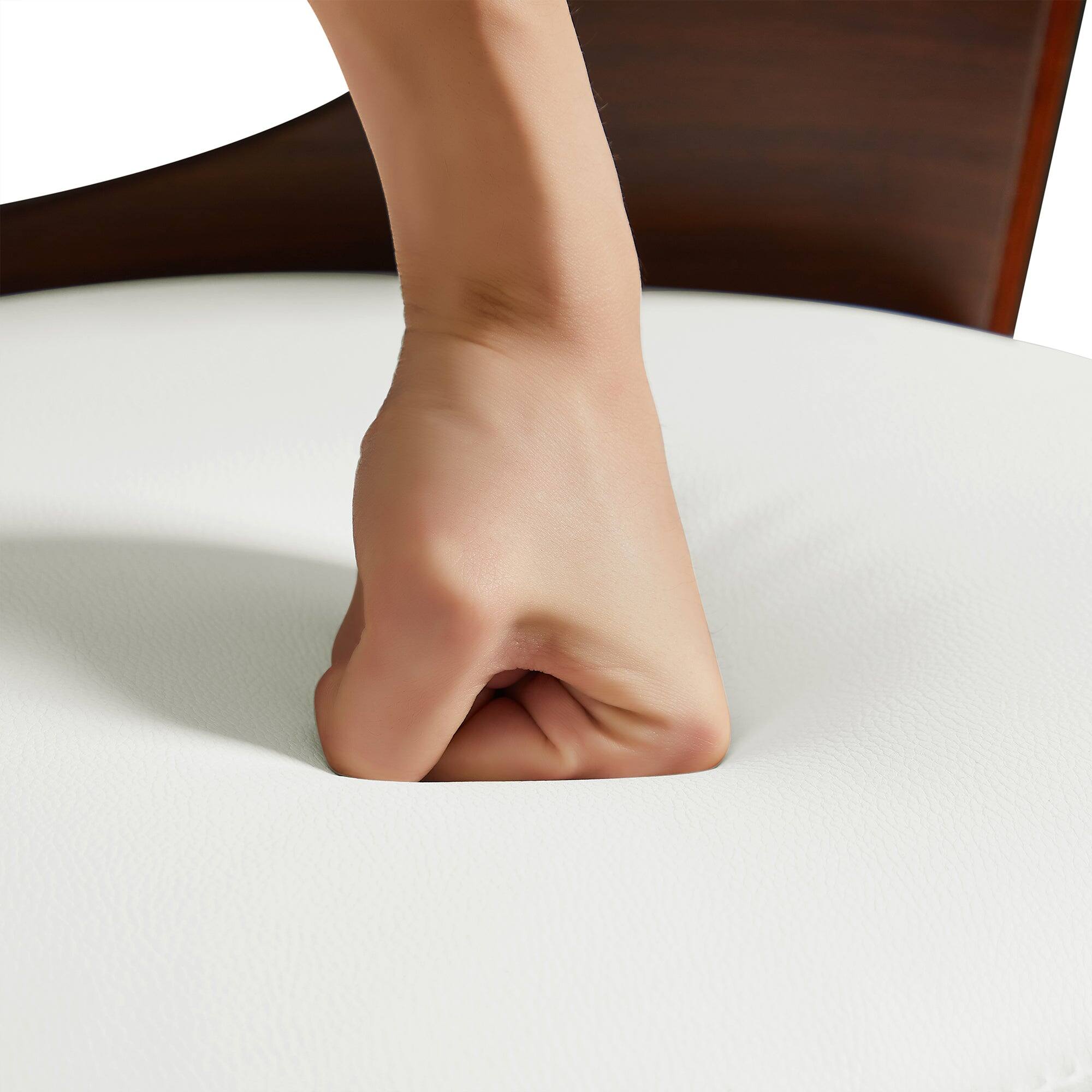 Alt View 2. Vecelo - Set of 2 Pu Leather Bar Stools with Adjustable Height & 360° Rotation - White.