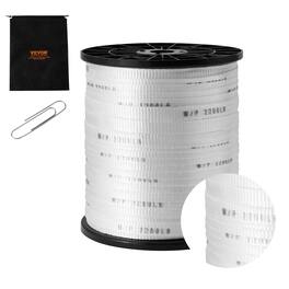 VEVOR - Polyester Pull Tape, 5/8" x 630' Mule Tape Flat Rope, 2200 lbf Tensile Capacity, Printed Webbing Cable Pulling Tape - White