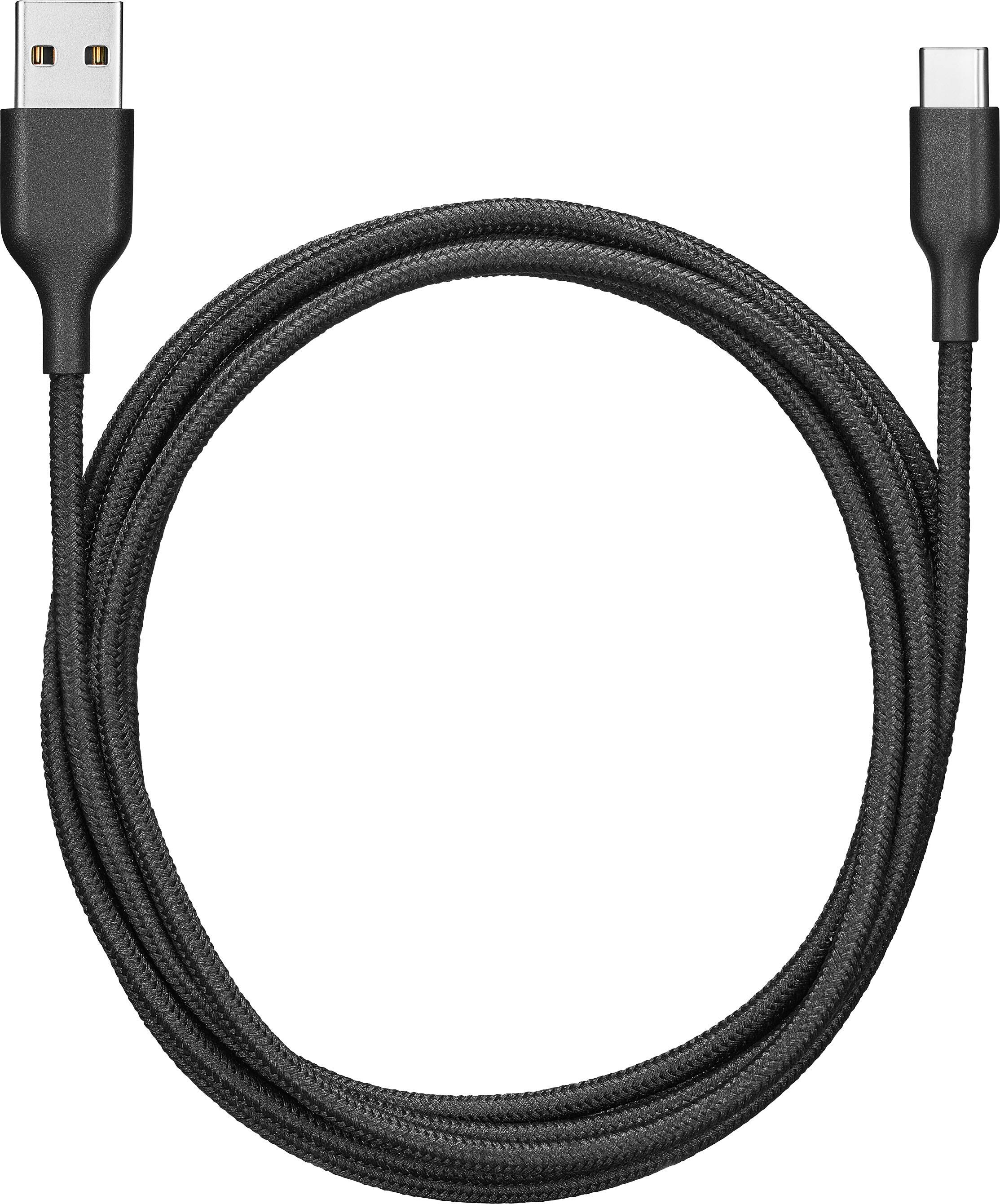 Alt View 1. Best Buy essentials™ - 6' USB-C to USB Braided Charge-and-Sync Cable - Black.
