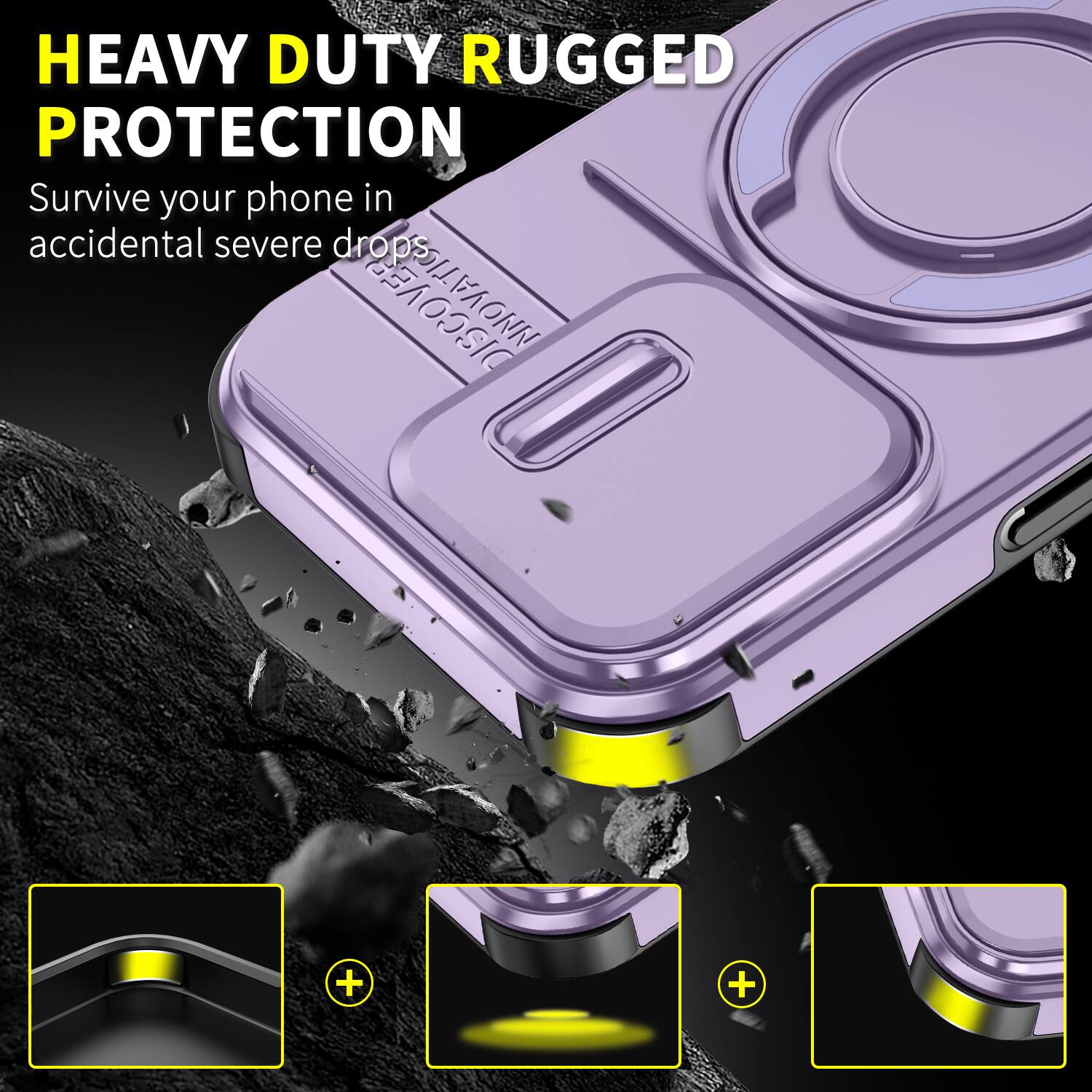 HEAVY DUTY RUGGED PROTECTION  
Survive your phone in accidental severe drops