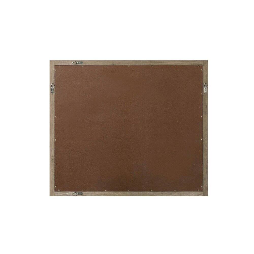 Angle. Elegant Kitchen and Bath - Noah Wooden Rectangle Mirror 42 x 36 in Natural Oak - Natural Oak.