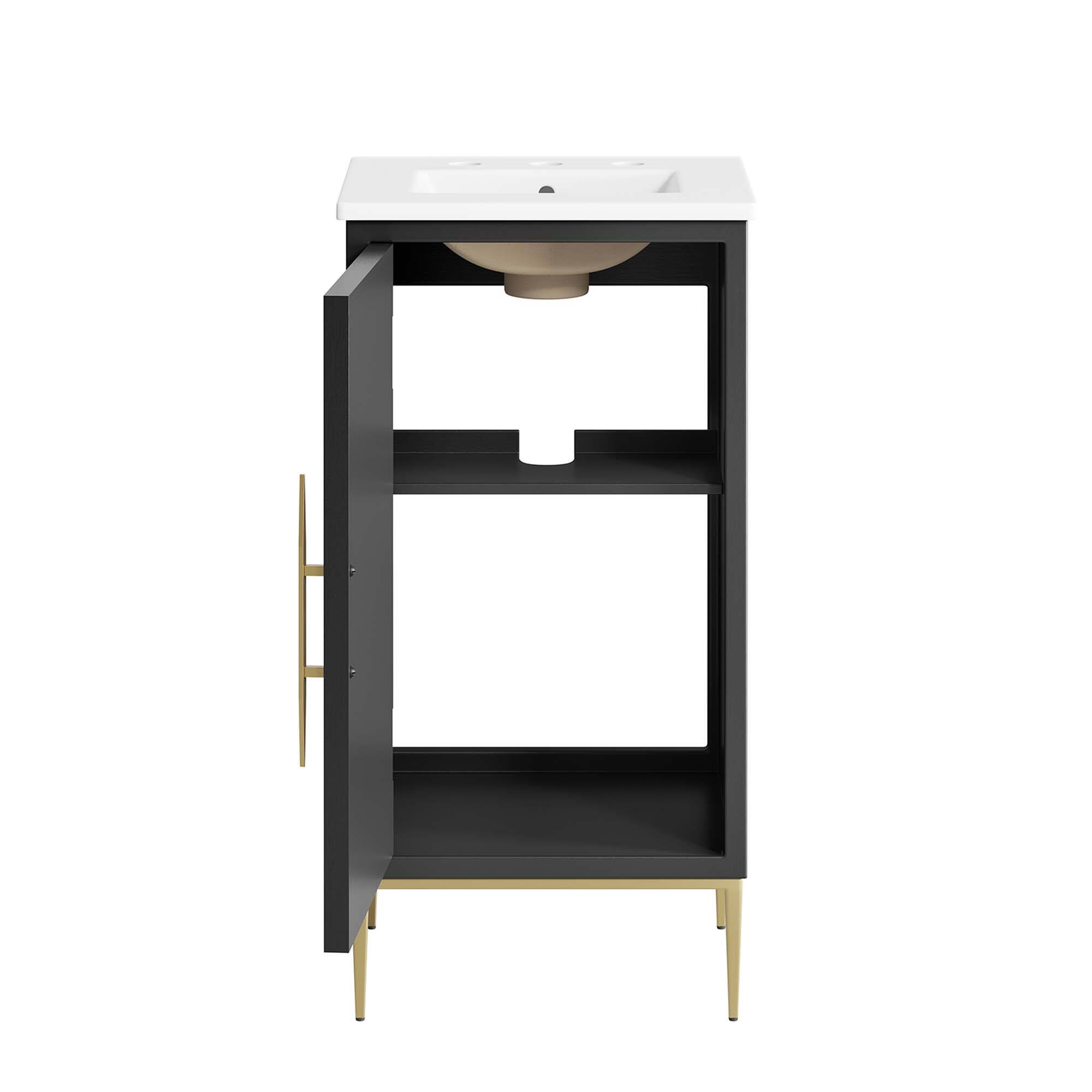 Alt View 4. Modway - Awaken Bathroom Vanity Basin Included by Modway - White Black.