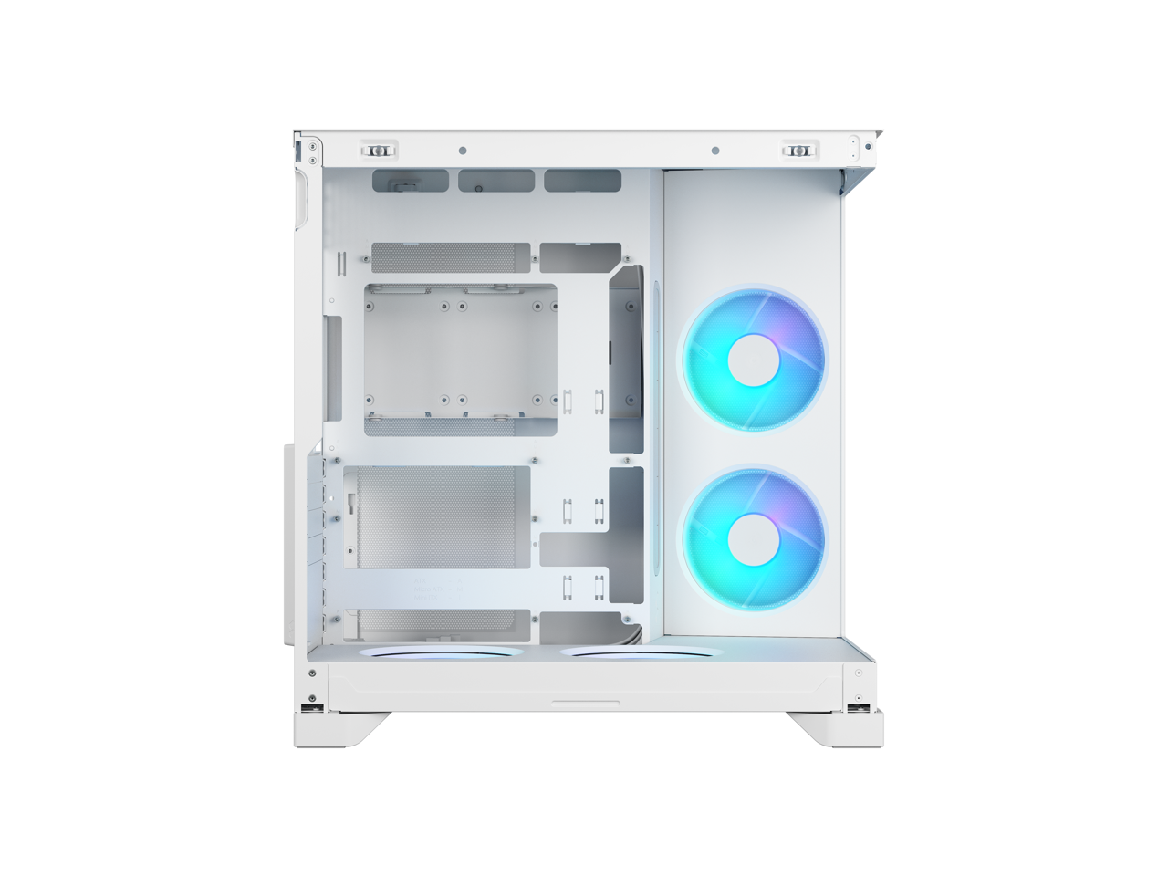 Alt View 8. Fractal Design - Fractal Design Pop 2 Vision White RGB - Dual-Chamber Case with Glass Panels, 4 RGB Fans, Spacious E-ATX/ATX/mATX/ITX - White.