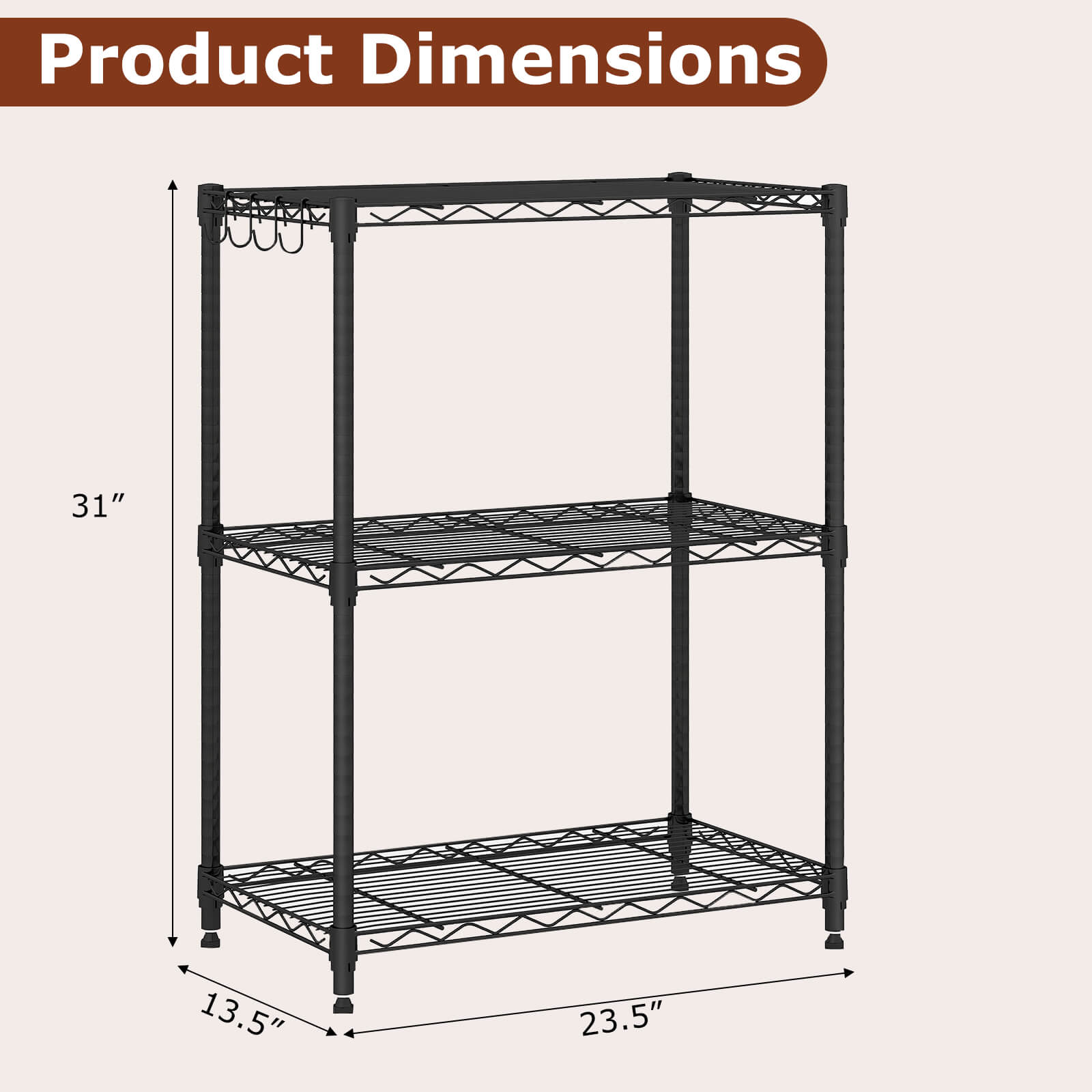 Product Dimensions: 31" x 13.5" x 23.5"