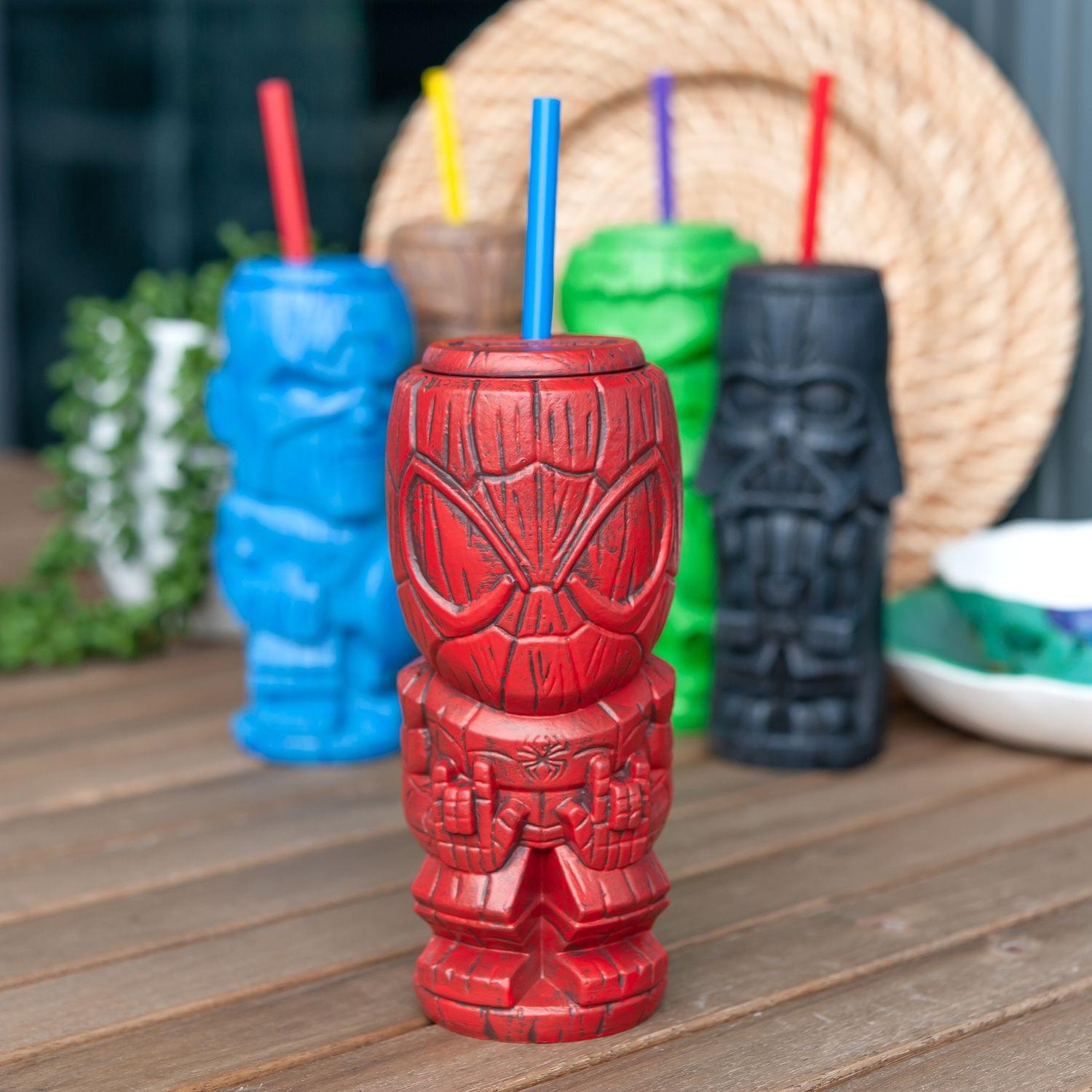 Alt View 3. Marvel - Geeki Tikis Marvel Spider-Man Tumbler | Tiki Style Cup | Holds 21 Ounces - Red.