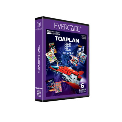 13 EVERCADE TOAPLAN ARCADE 1 MUL EVERCADE TI-GAME CARTRIDGE ORIGINAL ARCADE GAMES TOAPLAN SKAL F SUE ARCADE 4 POOUL d SR TOAPLAN CODD CLOD . COOD Daggauer 6 GAMES INCL INCLUDED - RP (Rating Pending)