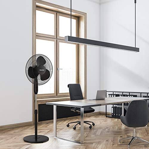 Alt View 6. Pelonis - PELONIS 16 Pedestal Remote Control Oscillating Stand Up Fan 7-Hour Timer 3-Speed and Adjustable Height - Black.