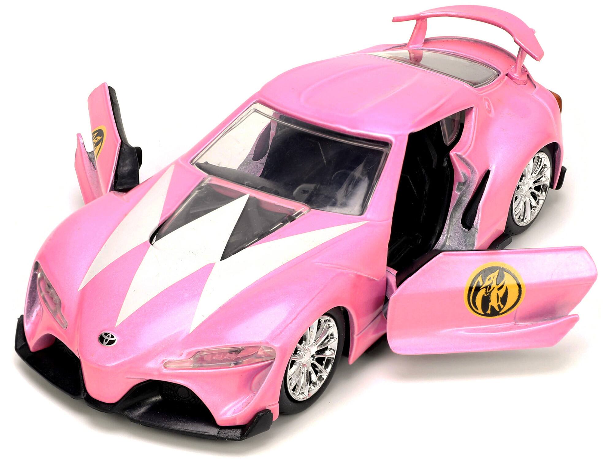 Alt View 1. Jada - Toyota FT-1 Concept Pink Met. and Pink Ranger Figurine "Power Rangers" "Hollywood Rides" 1/32 Model Car by Jada.