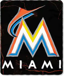 Northwest - Miami Marlins MLB Wicked Design 50x60 Fleece Throw Blanket - Multi