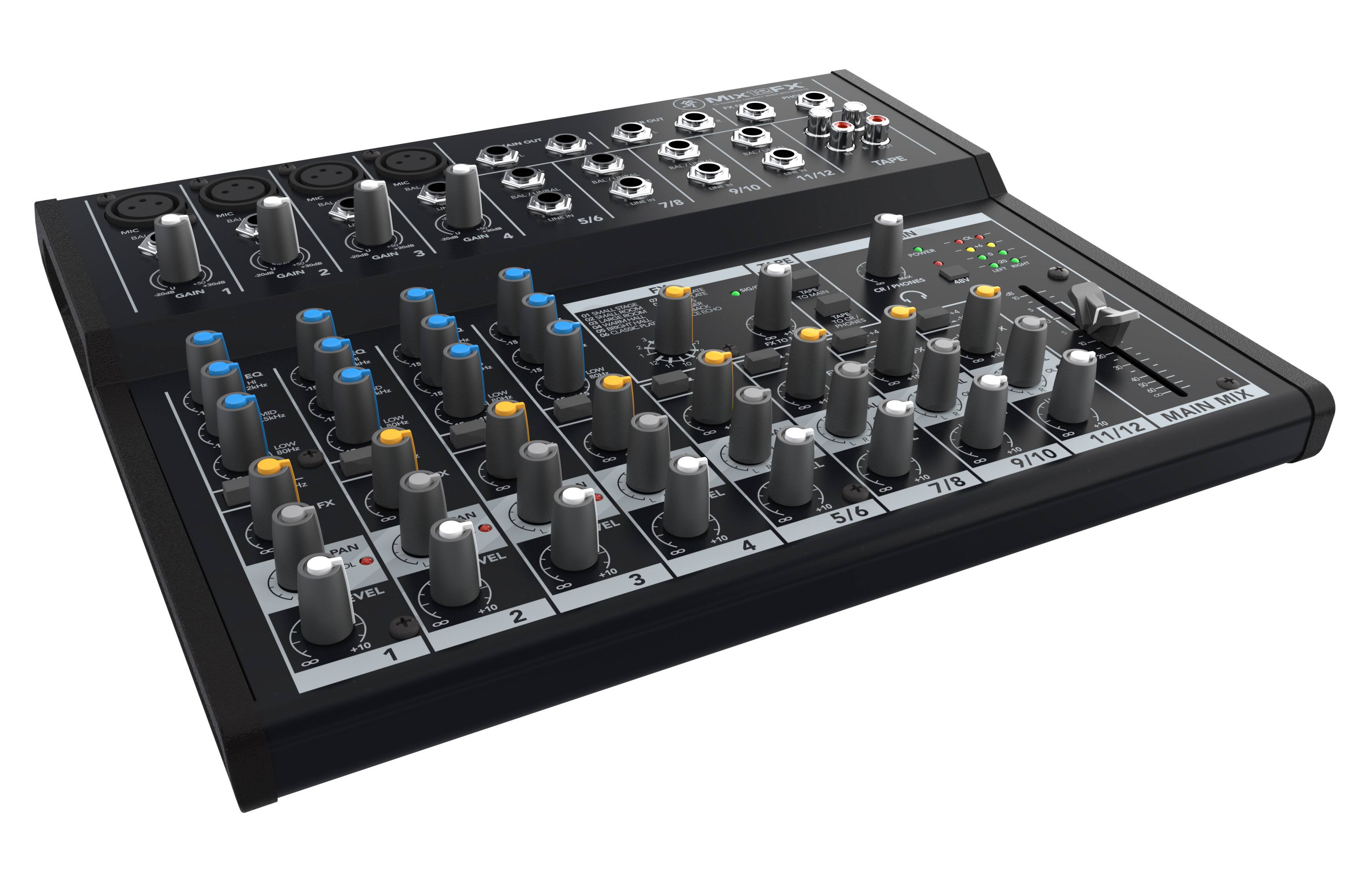 Left. Mackie - Mix12FX Compact Mixer - Black.