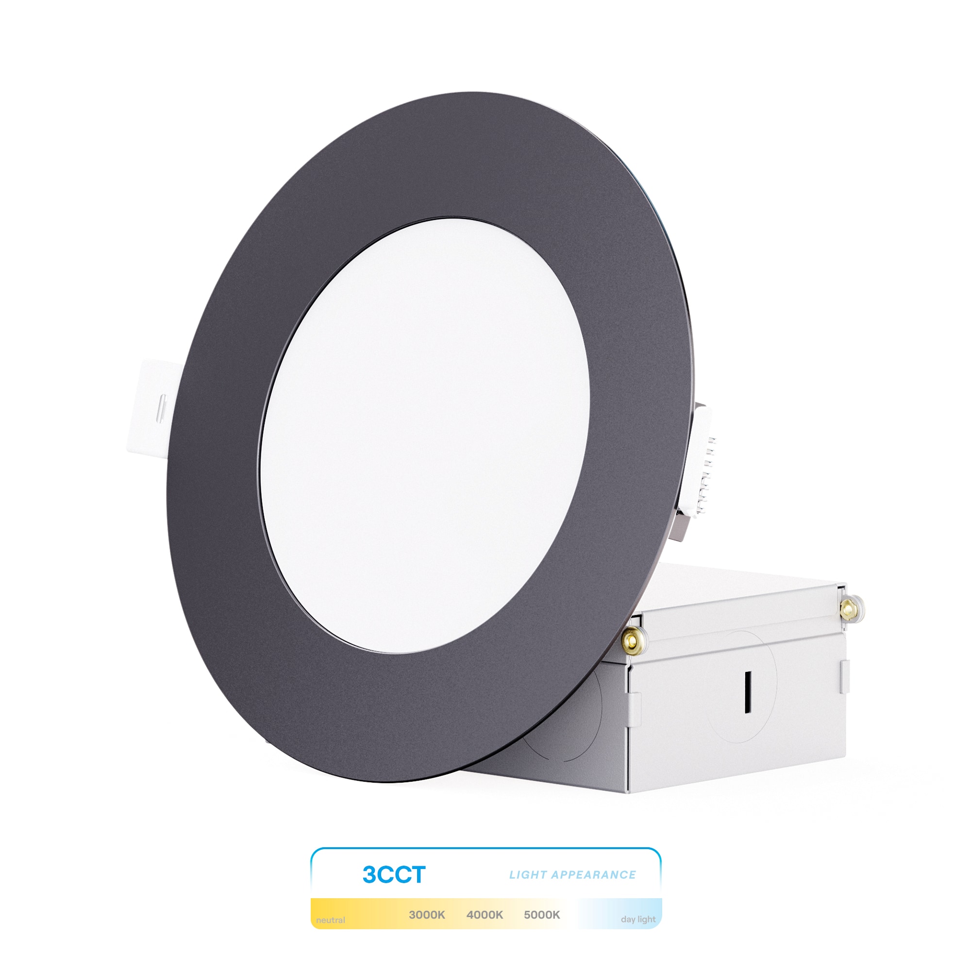 Infibrite - 4 In. Ultra-Thin Recessed LED Downlight 9W 750LM 3CCT Selectable Wet Rated, Triac Dimmable Trim 24-Pack - Black price history on PriceWatchPro