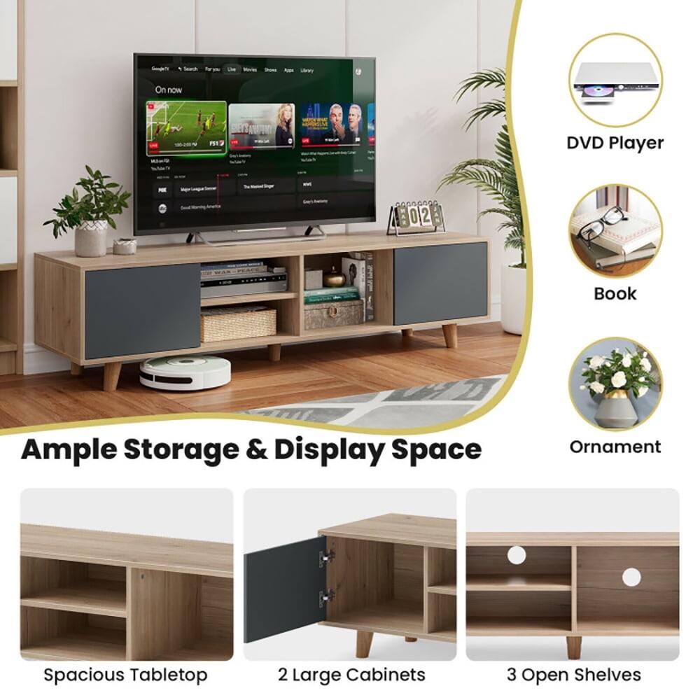 Gegely Search Mocies - -p Ltre On now FITS A All H M DVD Player cosoonoo B02 02 Book Ample Storage & Display Space Ornament Spacious Tabletop 2 Large Cabinets 3 Open Shelves