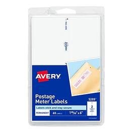 Avery - Postage Meter Shipping Labels, 1 25/32" x 6", 60 Labels/Pack - Matte White