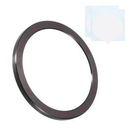 Unique Bargains - 51mm Stainless Steel Bezel Ring Adhesive Bumper Cover Protective Case for Garmin Fenix 8 Solar - Black/Red
