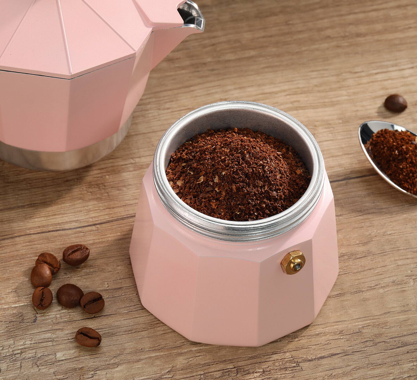 Alt View 1. Cilio - Legno Stovetop Espresso Maker, Pink, 15-Ounce - Pink.