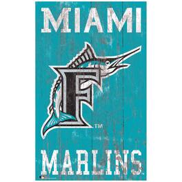 Fan Creations - Miami Marlins 11'' x 19'' Heritage Distressed Logo Sign - Multicolor
