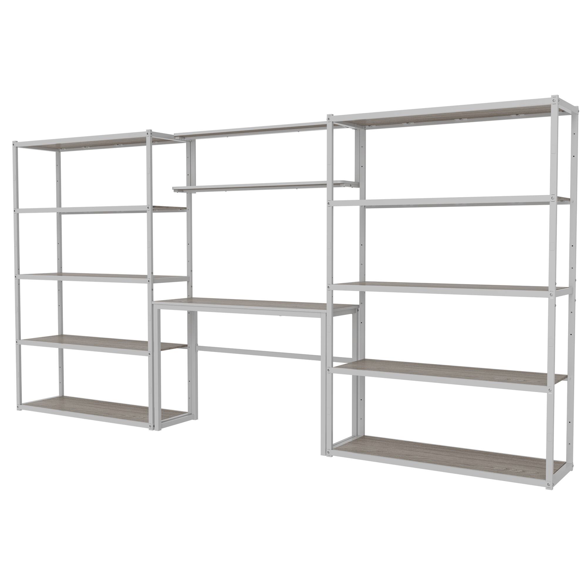 Front. Fleximounts - Heavy-Duty Wide Garage Storage & Workstation System, White (144.2 in. W x 71.1 in. H x 15.7 in. D) - White.