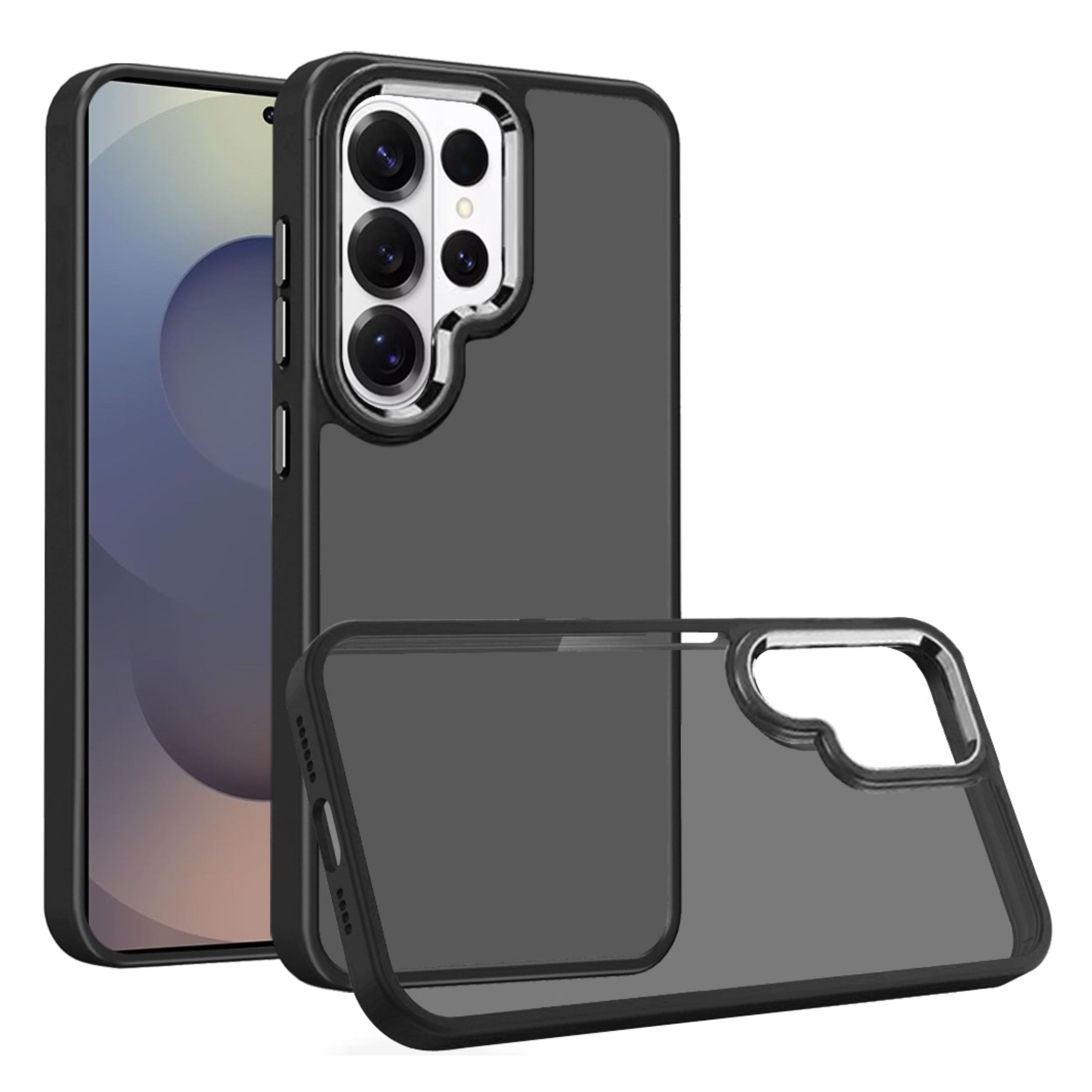 Kitcheniva - Rubber Thick Acrylic Metal Buttons Phone Case With Tempered Glass For Samsung Galaxy S26 Ultra - Black price history on PriceWatchPro