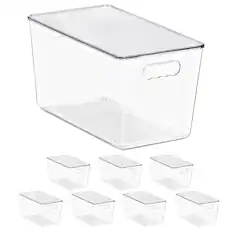 Front. Sorbus - Sorbus Clear Storage Bins with Lids, 8 Pack X-Large Organization Bins with Handles – Clear Stackable Storage Containers - Clear.