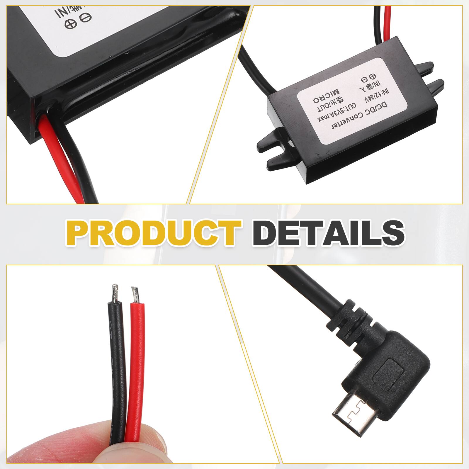 IN/ e e IN/ MICRO IN: 12/24V  
OUT: 5V3A DC DC Converter  
PRODUCT DETAILS