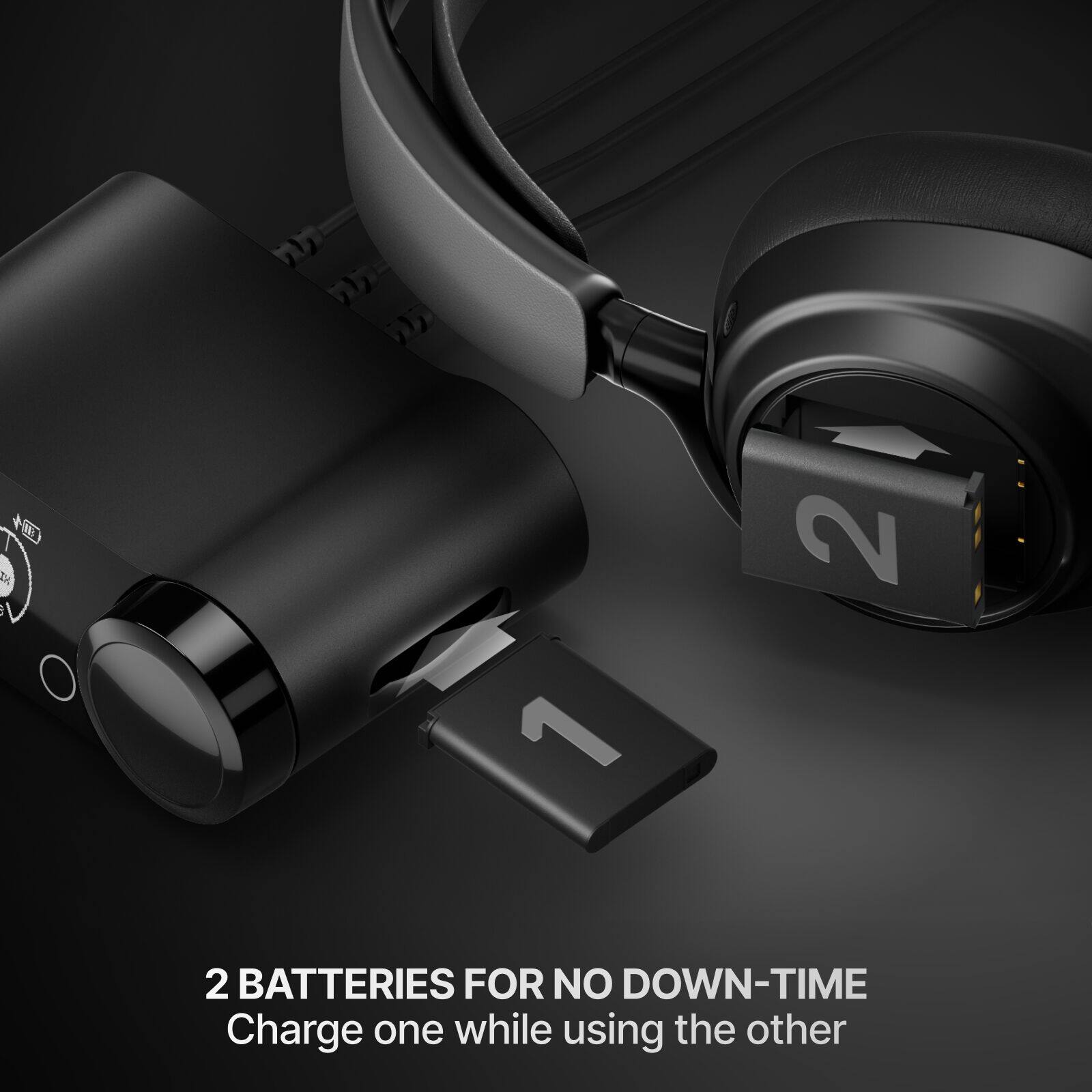 2 BATTERIES FOR NO DOWN-TIME  
Charge one while using the other