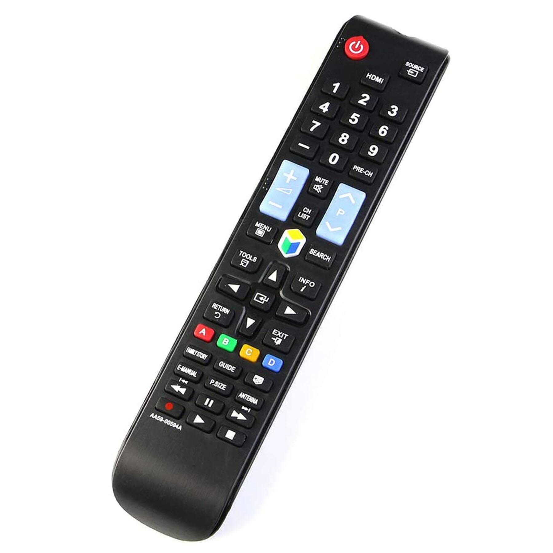 SOURCE HDMI 1 2 3 4 5 6 7 8 9 0 + PRE-CH MUTE - CH LIST MENU TOOLS SEARCH INFO / RETURN A EXIT B FAE FAMTSTORY C GUIDE D E-MANUAL H P.SIZE AN ANTEMNA " AASO AA59-00594A