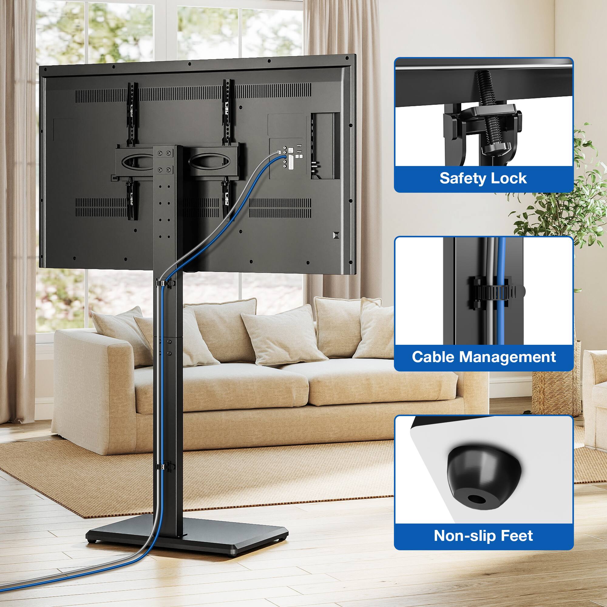 Safety Lock  
Cable Management  
Non-slip Feet